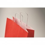 Bolsa de regalo navideña de papel en tamaño pequeño hecho en EU color rojo vista fotografía quinta vista