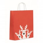 Bolsa de regalo navideña de papel en tamaño grande hecho en EU color rojo