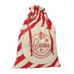 Bolsa de regalo navideña con cierre de cuerdas grande 50x70cm color rojo vista principal
