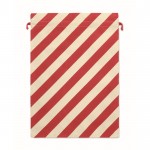 Bolsa de regalo navideña con cierre de cuerdas grande 50x70cm color rojo tercera vista