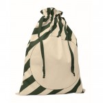 Bolsa de regalo navideña con cierre de cuerdas grande 50x70cm color verde