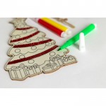 Adorno colgante de Navidad en forma de árbol de madera para colorear color madera vista fotografía sexta vista