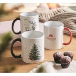 Taza de cerámica con diseño navideño y asa a juego 300ml color rojo vista bodegón principal