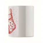 Taza de cerámica con diseño navideño y asa a juego 300ml color rojo quinta vista
