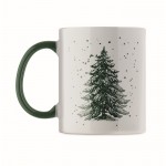 Taza de cerámica con diseño navideño y asa a juego 300ml color verde cuarta vista