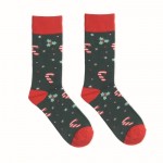 Par de calcetines estilo navideño color verde