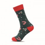 Par de calcetines estilo navideño color verde vista secundaria