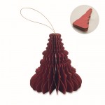Colgante de papel plegable en forma de árbol de Navidad personalizable color rojo
