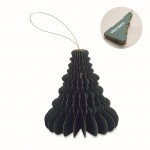 Colgante de papel plegable en forma de árbol de Navidad personalizable color verde