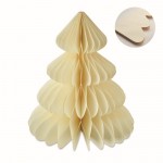 Adorno de papel plegable en forma de árbol de Navidad personalizable color beige