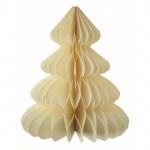 Adorno de papel plegable en forma de árbol de Navidad personalizable color beige cuarta vista