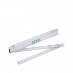 Regla plegable de madera con esquema de ángulo y precisión 3 de 2M color blanco vista de impresión