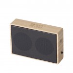 Altavoz inalámbrico 5.0 de bambú con carga solar Solar Bamboo color marrón vista de impresión