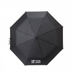 Paraguas plegable automático de RPET 190T de 8 paneles Ø98 color negro vista de impresión