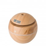 Humidificador de ABS con aspecto de madera y luces LED de colores color marrón vista de impresión