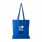 Bolsa de algodón 100% reciclado en varios colores 120 g/m2 color azul vista de impresión