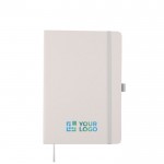 Libreta de cartón y residuos biológicos de 80 hojas a rayas A5 color caqui vista de impresión