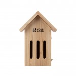 Casita para colgar de mariposas hecha de madera de pino color marrón vista de impresión