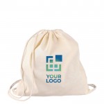 Mochila de cuerdas de algodón natural Oeko-Tex® 150g/m2 color caqui vista de impresión