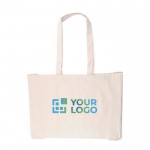 Bolsa de la compra de algodón natural Oeko-Tex® 220 g/m2 color caqui vista de impresión