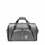 Bolsa para viaje de poliéster reciclado y correa para trolley color gris vista de impresión