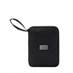 Cartera de viaje de poliéster reciclado tamaño A5 BrandCharger color negro vista de impresión