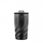 Vaso térmico antifugas de acero inoxidable reciclado BrandCharger 400ml color grafito vista de impresión