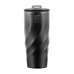 Vaso térmico antifugas de acero inoxidable reciclado BrandCharger 500ml color grafito vista de impresión