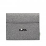 Portafolio de RPET con bloc de notas y bolsillo para dispositivos color gris vista de impresión