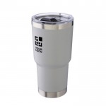 Vaso térmico apliable de acero inoxidable de doble pared 590ml color gris vista de impresión