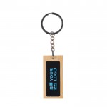 Llavero rectangular de bambú con superficie negra para personalizar color negro vista de impresión