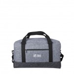 Bolsa de deporte de fieltro RPET con pequeño compartimiento delante color gris oscuro vista de impresión