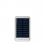 Batería externa solar de aluminio con bordes de color 4.000 mAh color plateado vista de impresión