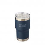 Vaso de acero inoxidable reciclado con revestimiento cerámico 350ml color azul vista de impresión