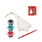 Árbol de Navidad de yeso para pintar con 3 pinturas acrílicas color multicolor vista de impresión