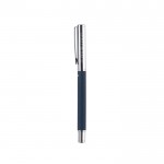 Bolígrafo roller de latón y RPET personalizable tinta azul color azul vista de impresión