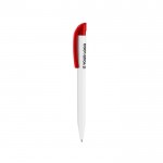 Bolígrafo Stilolinea S45 de plástico con pulsador a color tinta azul color rojo vista de impresión