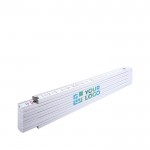 Regla plegable de madera con esquema de ángulo integrado Stabila 2M color blanco vista de impresión