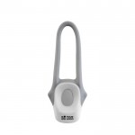 Luz para bicicleta con 2 luces LED y asa de silicona para fijación color blanco vista de impresión