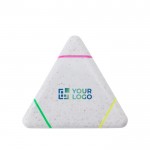 Marcador triangular de paja de trigo con 3 colores distintos color multicolor vista de impresión