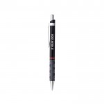 Bolígrafo rotring de plástico con antideslizante de goma tinta azul color negro vista de impresión