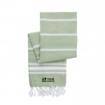 Pareo-toalla de algodón con flecos color verde claro vista principal