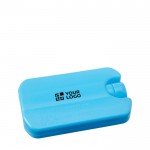 Acumulador de frío reutilizable con gel de enfriamiento color azul claro vista de impresión