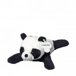 Peluche en forma de panda acostado con etiqueta personalizable color blanco/negro vista de impresión
