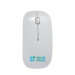 Ratón inalámbrico personalizado antibacteriano impresión a todo color color blanco vista de impresión