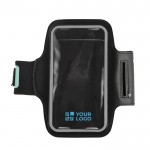 Brazalete deportivo porta móvil reflectante con cierre de velcro color negro vista de impresión