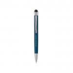 Bolígrafo de aluminio táctil en estuche de metal tinta azul color azul vista de impresión