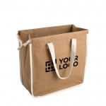 Bolsa de papel kraft lavable con asas y cuerdas 250 g/m2 vista de impresión