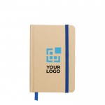 Libreta kraft con tapa de cartón reciclado aprox A6 hojas a rayas vista de impresión