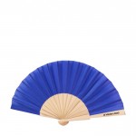 Abanicos personalizados baratos de madera y poliéster Woodster color azul vista principal